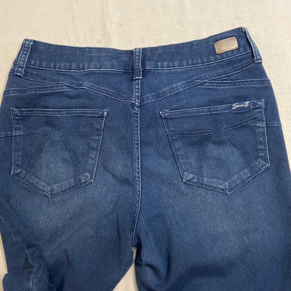 Seven7 Womens Booty Shaper Dark Denim Stretch Skinny Jeans - EUC Size 12 - Picture 7 of 15
